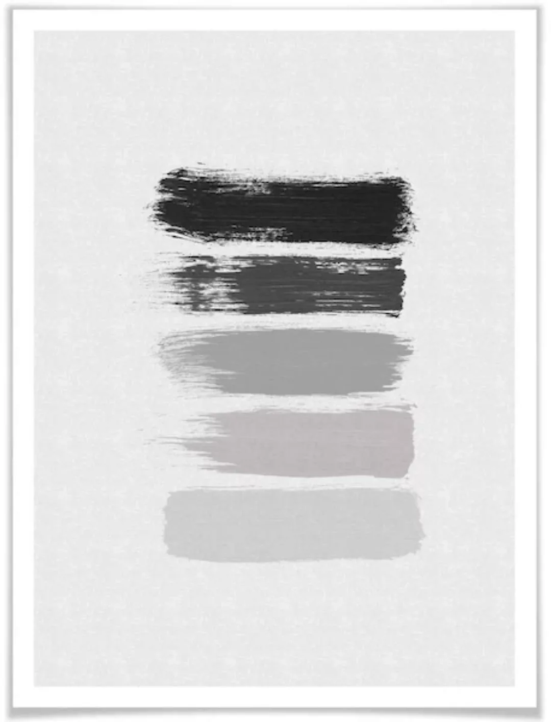 Wall-Art Poster "50 Shades of Grey Schwarz Grau", Grafik, (1 St.), Poster o günstig online kaufen