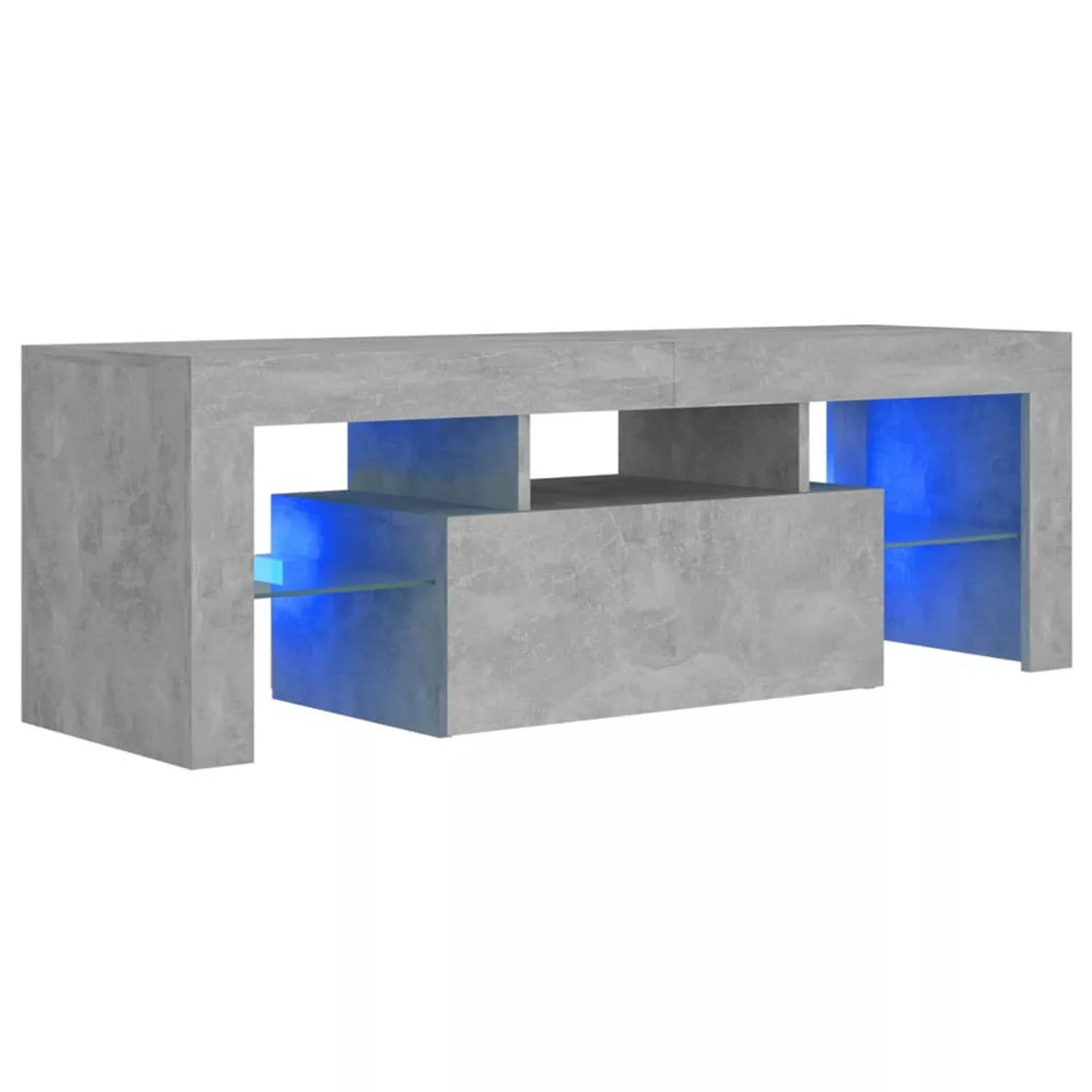 Tv-schrank Mit Led-leuchten Betongrau 120x35x40 Cm günstig online kaufen