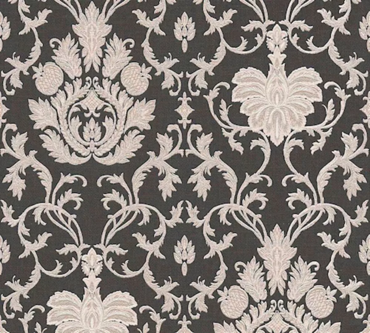 Bricoflor Barock Tapete Schwarz Grau Elegante Vintage Tapete mit Ornament i günstig online kaufen