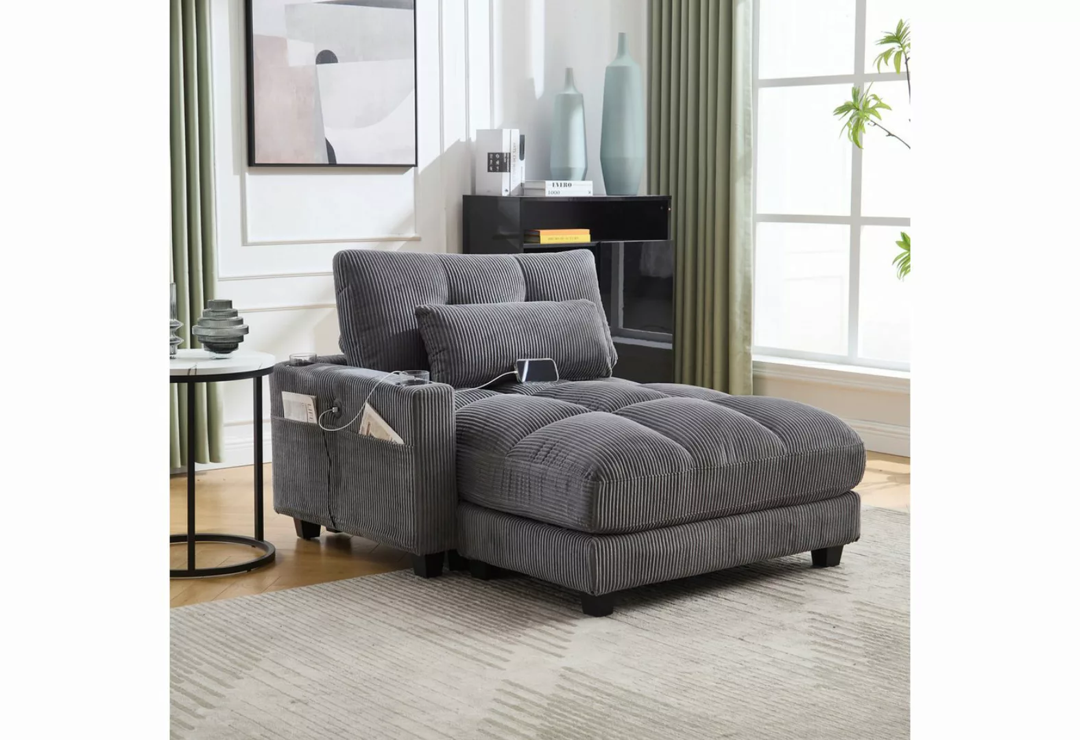 OKWISH Schlafsofa Modernes Schlafsofa,Loungesofa,Schlafsofa, aus Samt mit B günstig online kaufen