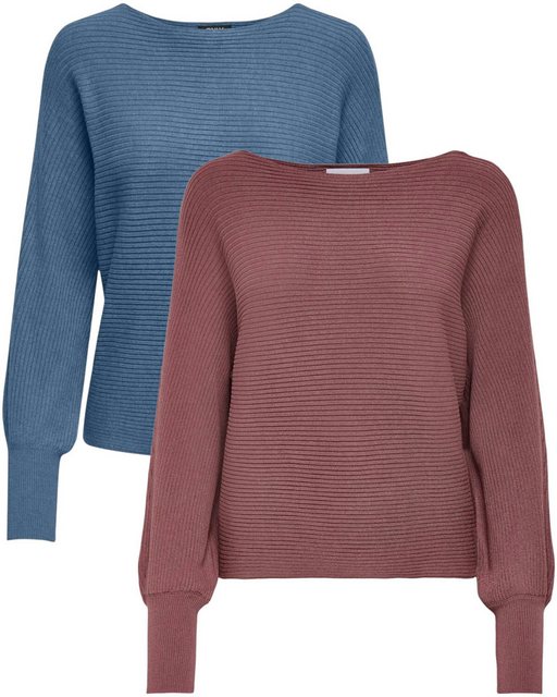 ONLY Langarmshirt Pullover mit Fledermausärmel im Doppelpack günstig online kaufen