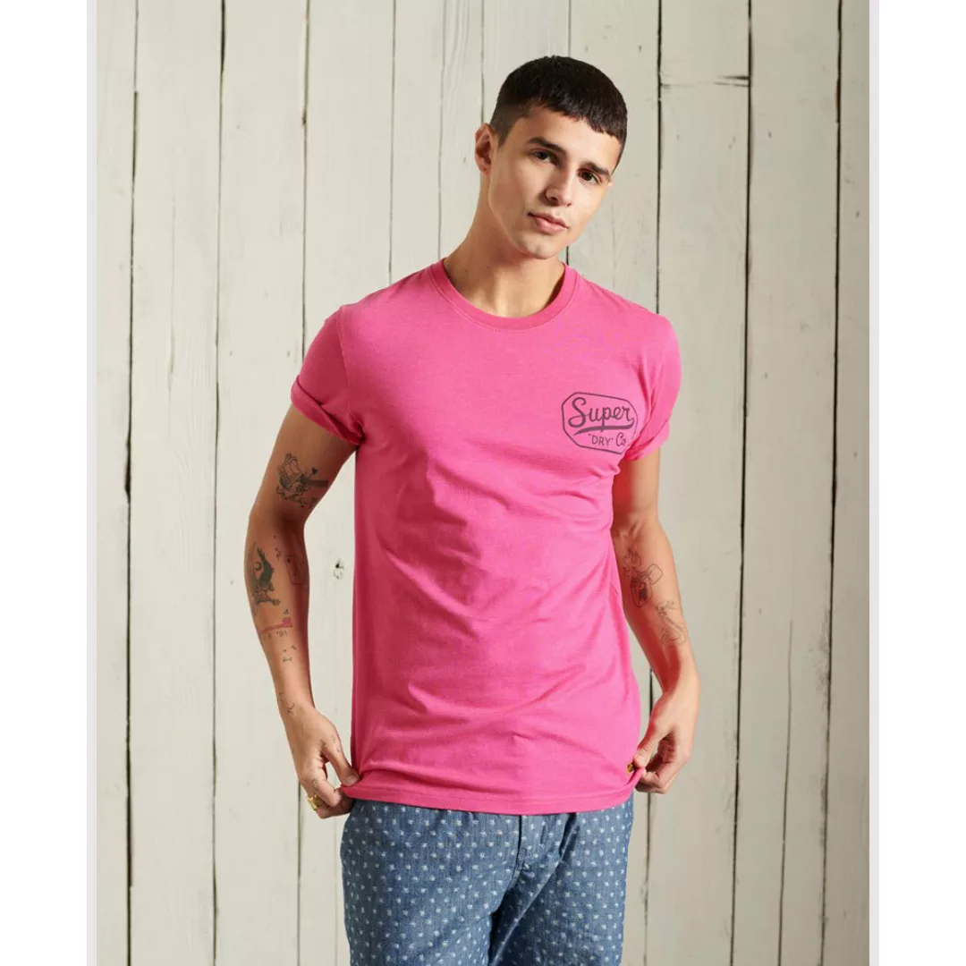 Superdry Workwear Graphic 185 Kurzarm T-shirt L Magenta Marl günstig online kaufen