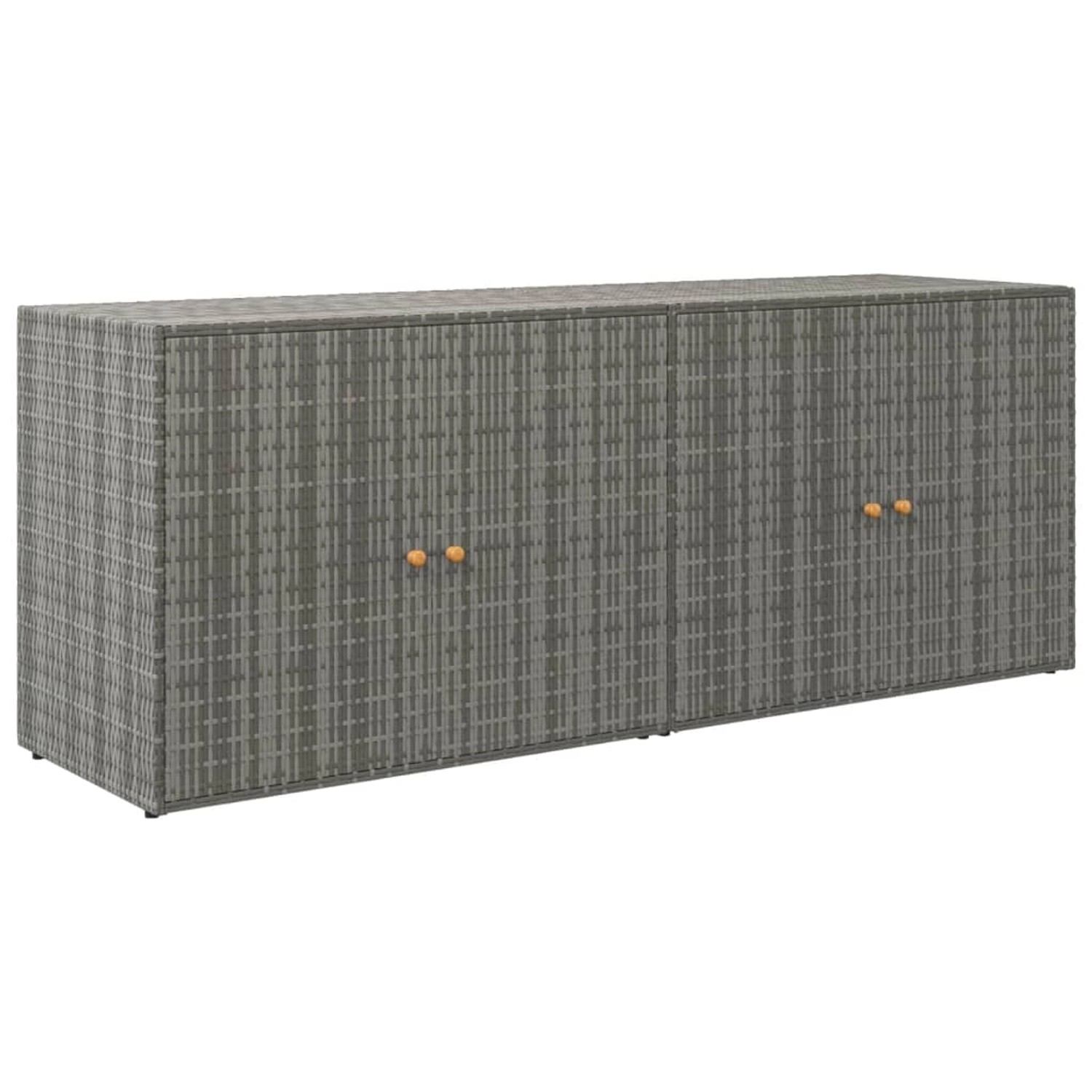 vidaXL Gartenschrank Grau 198x55,5x80 cm Poly Rattan günstig online kaufen