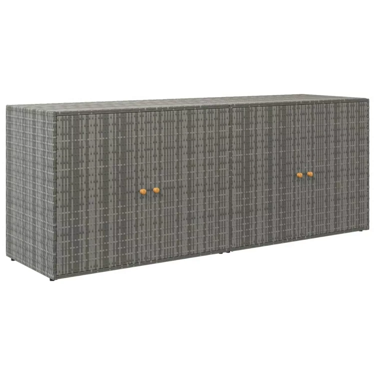 vidaXL Gartenschrank Grau 198x55,5x80 cm Poly Rattan günstig online kaufen