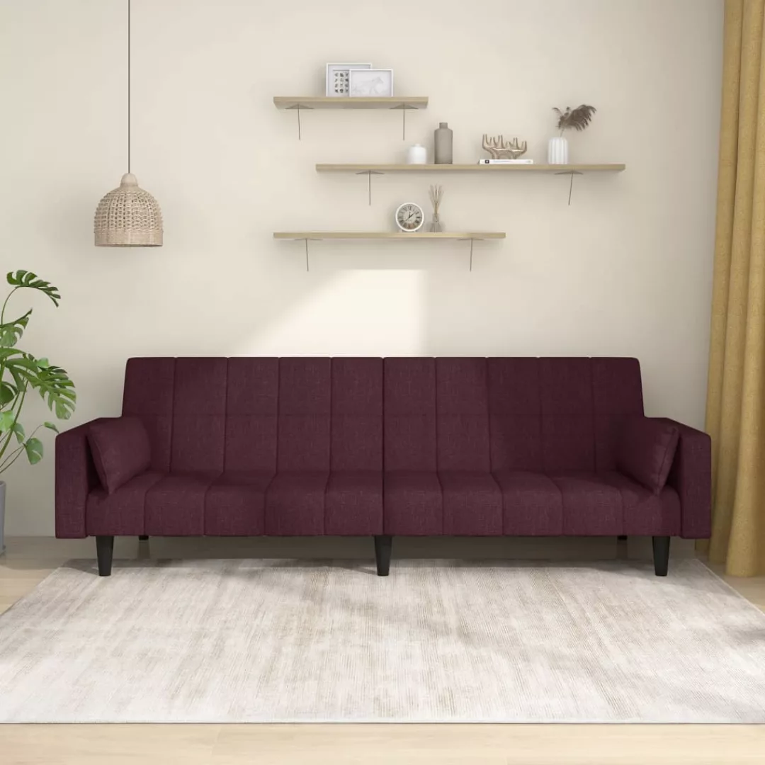 Vidaxl Schlafsofa 2-sitzer Mit 2 Kissen Lila Stoff günstig online kaufen