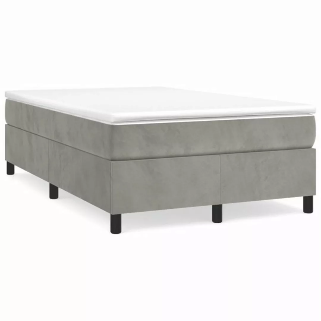 furnicato Bett Boxspringbett mit Matratze Hellgrau 120x200 cm Samt günstig online kaufen