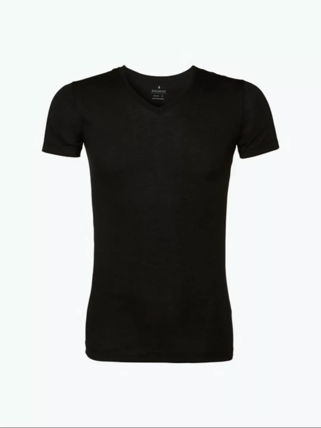 Ragman 2-er Set T-Shirts Schwarz mit V-Ausschnitt günstig online kaufen