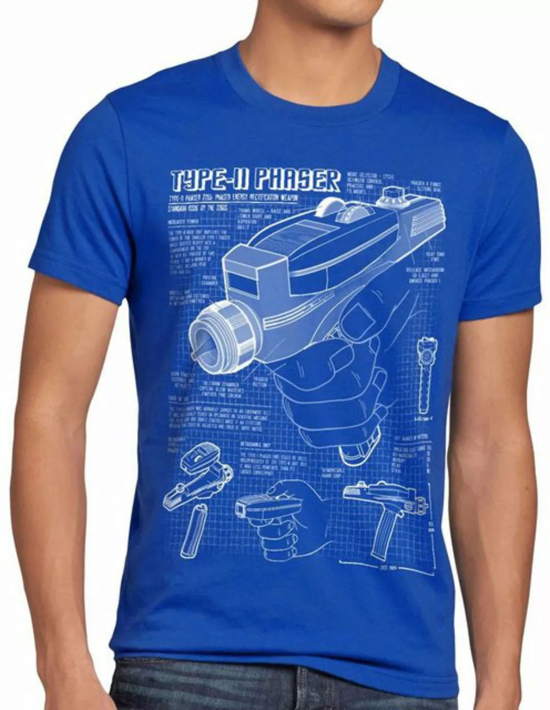 style3 Print-Shirt Herren T-Shirt Phaser 2265 Blaupause NCC-1701 trek trekk günstig online kaufen