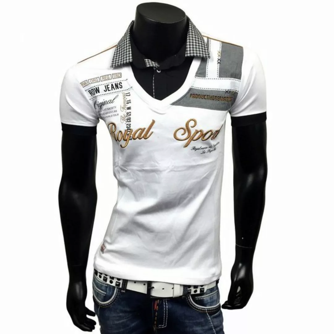 Baxboy T-Shirt Baxboy Herren Kurzarm Hemd Einsatz V-Neck 2in1 Polo T-Shirt günstig online kaufen