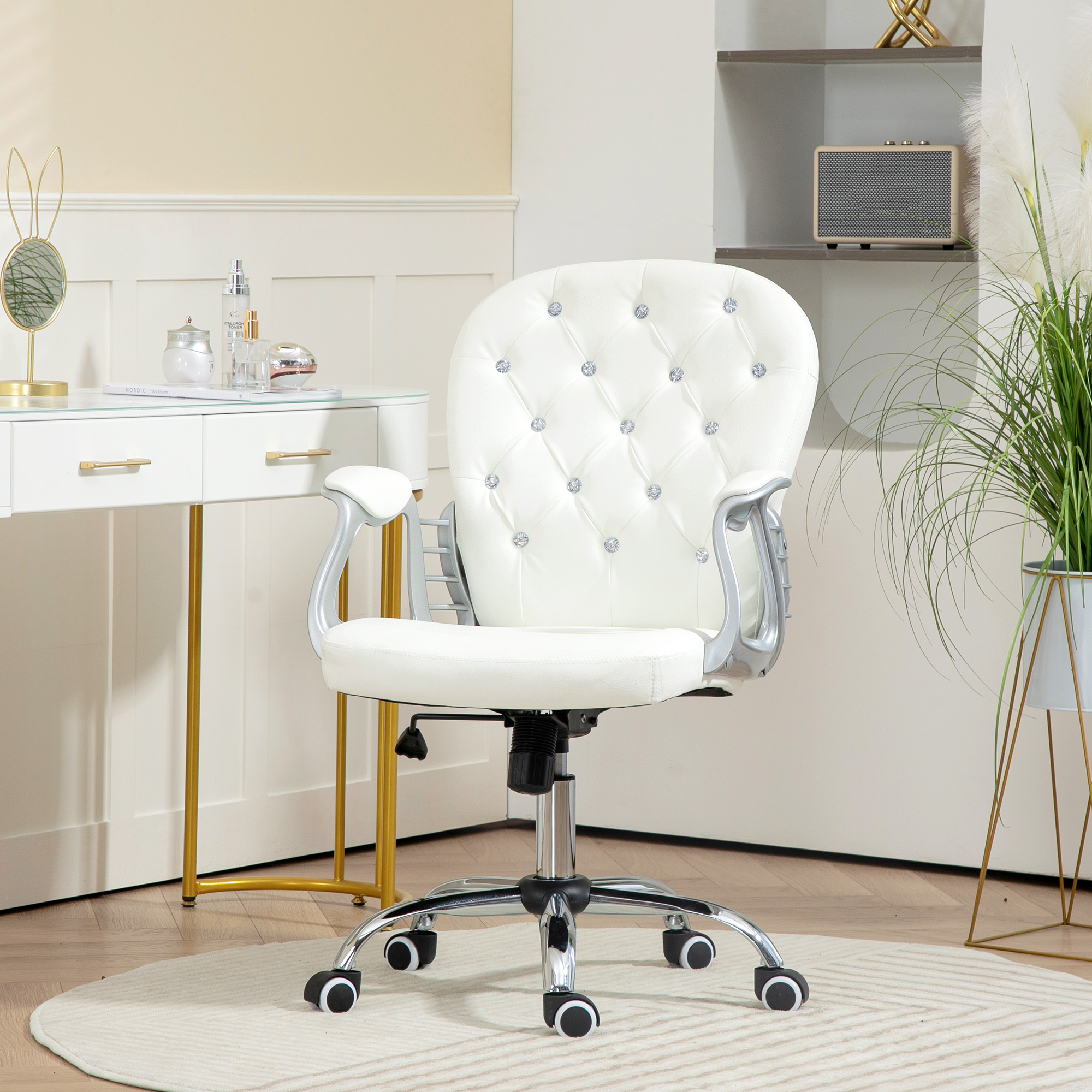 Vinsetto Bürostuhl, Ergonomisch Schreibtischstuhl mit Armlehne, Gepolsterte günstig online kaufen