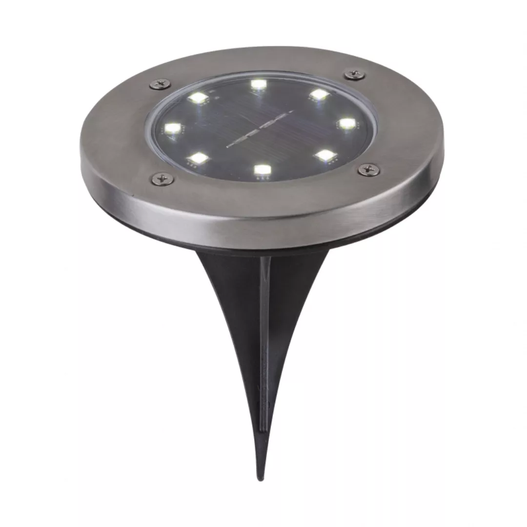Globo LED-Solar mit Erdspieß Ø 11,8 cm x 13 cm Edelstahl 2er-Set günstig online kaufen