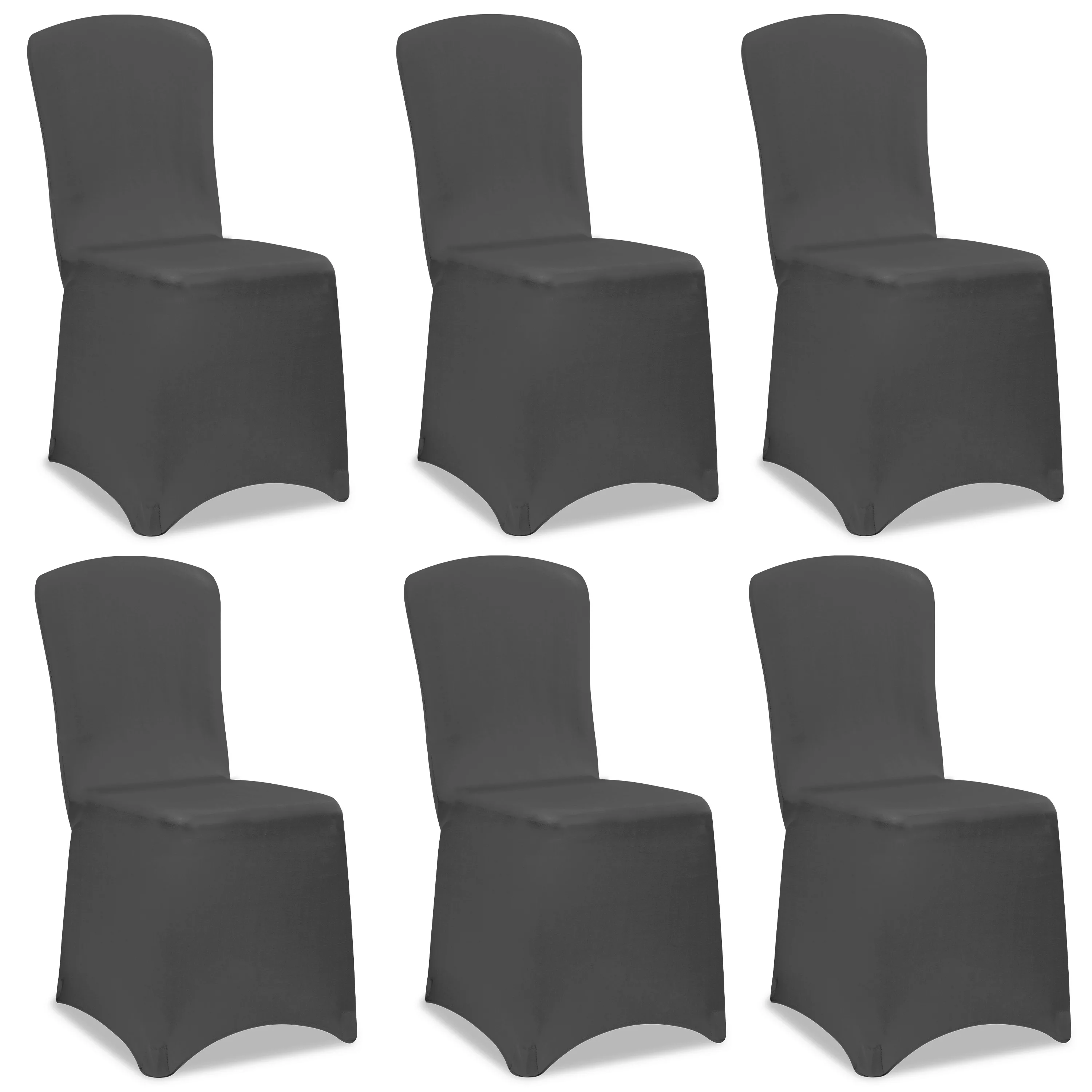 Stuhlhusse 6er-Set Anthrazit OEKO-TEX® günstig online kaufen