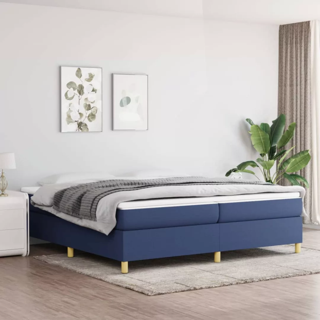 Vidaxl Boxspringbett Blau 200x200 Cm Stoff günstig online kaufen