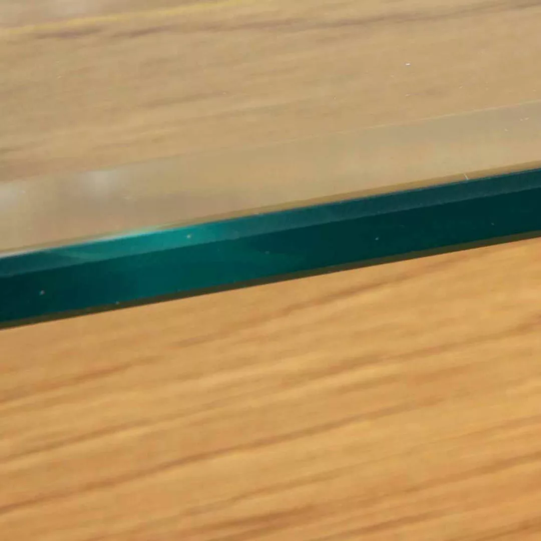 Design Glas Couchtisch in Wildeichefarben 110 cm breit günstig online kaufen