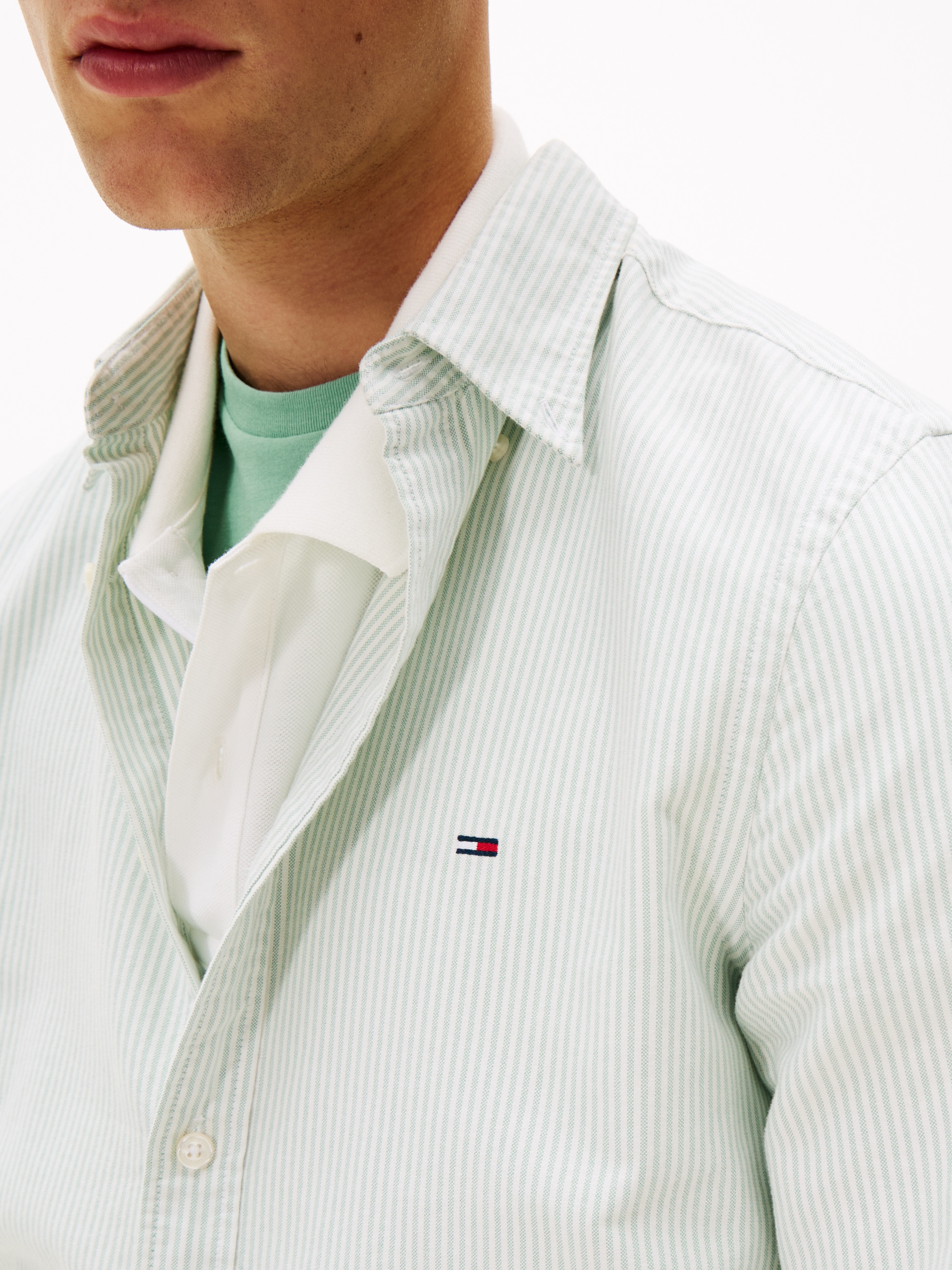 Tommy Jeans Langarmhemd "TJM SLIM STRIPE OXFORD SHIRT EXT", Mit Button-Down günstig online kaufen