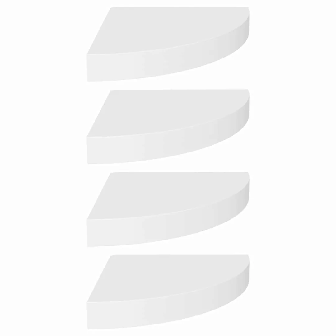 Eck-schweberegale 4 Stk. Weiß 25x25x3,8 Cm Mdf günstig online kaufen