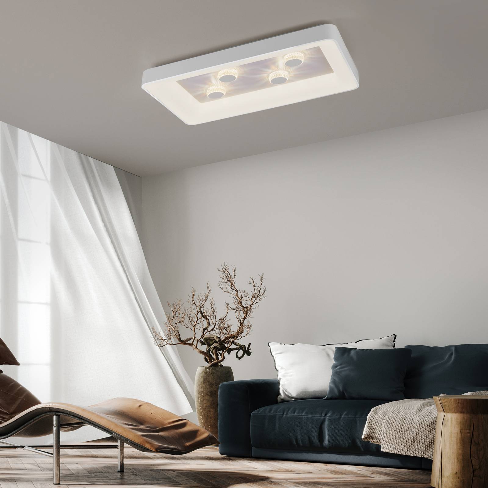 LED-Deckenlampe Vertigo, CCT, 90x60 cm, weiß günstig online kaufen