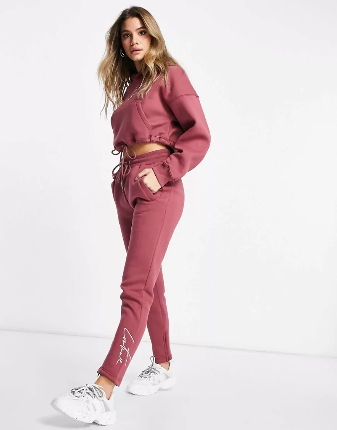 The Couture Club – Jogginghose in Malve-Rosa günstig online kaufen