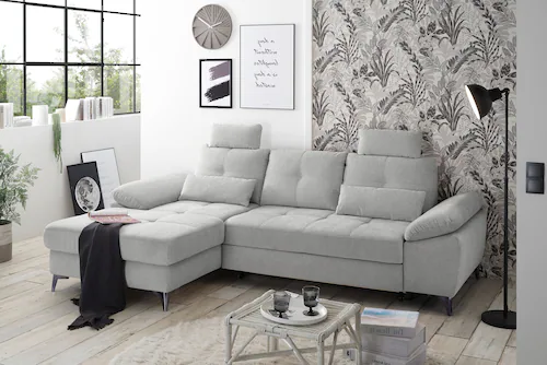 ED EXCITING DESIGN Ecksofa "Auckland L-Form", mit Bettfunktion, Bettkasten, günstig online kaufen