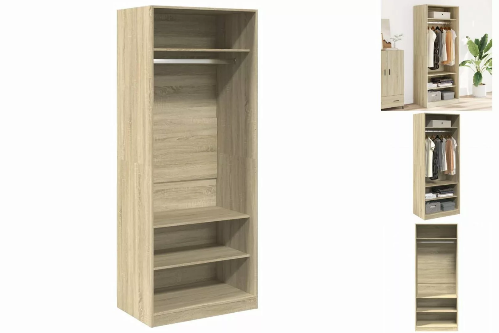 vidaXL Kleiderschrank Kleiderschrank Sonoma-Eiche 80x50x200 cm Holzwerkstof günstig online kaufen