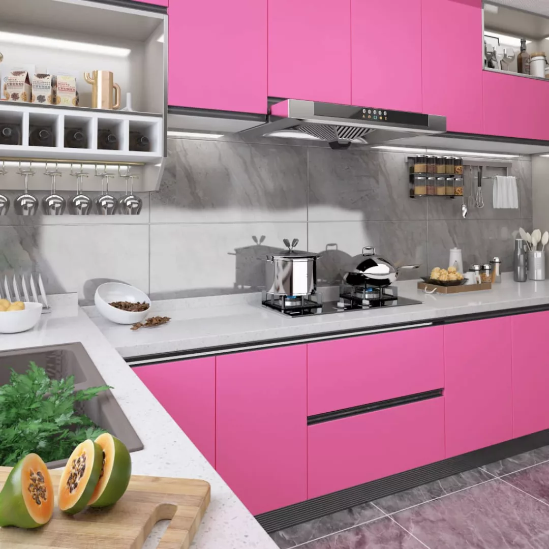 Selbstklebende Möbelfolie Hochglanz-rosa 500x90 Cm Pvc günstig online kaufen