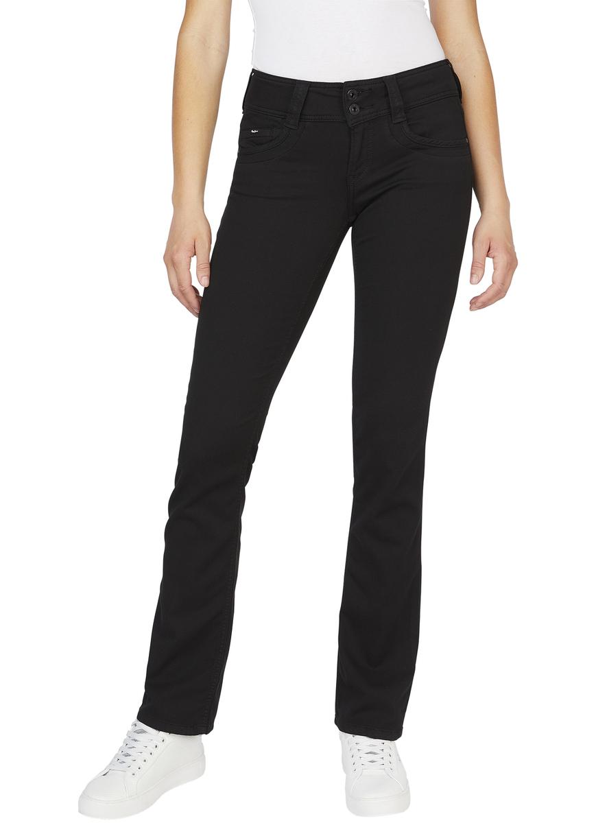 Pepe Jeans Damen Jeans Gen - Regular Fit - Schwarz - Stay Black günstig online kaufen