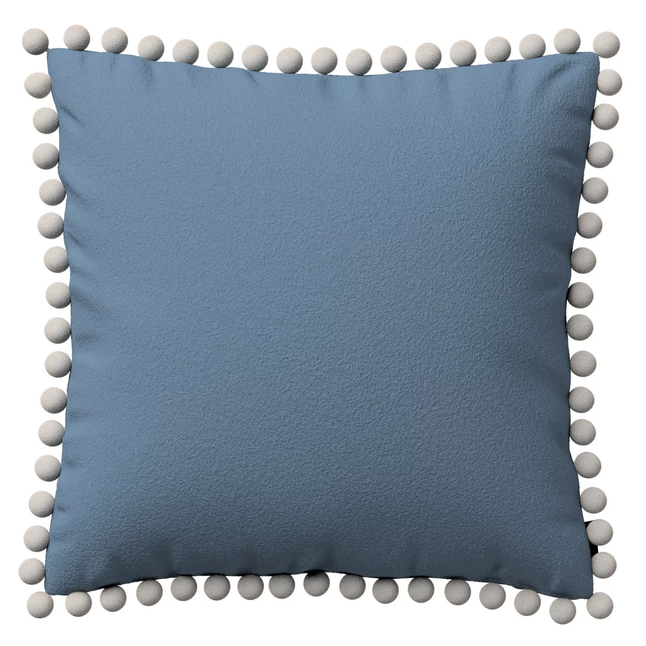 Kissenhülle Wera mit Bommeln, blau, 45 x 45 cm, Bouclé (702-86) günstig online kaufen