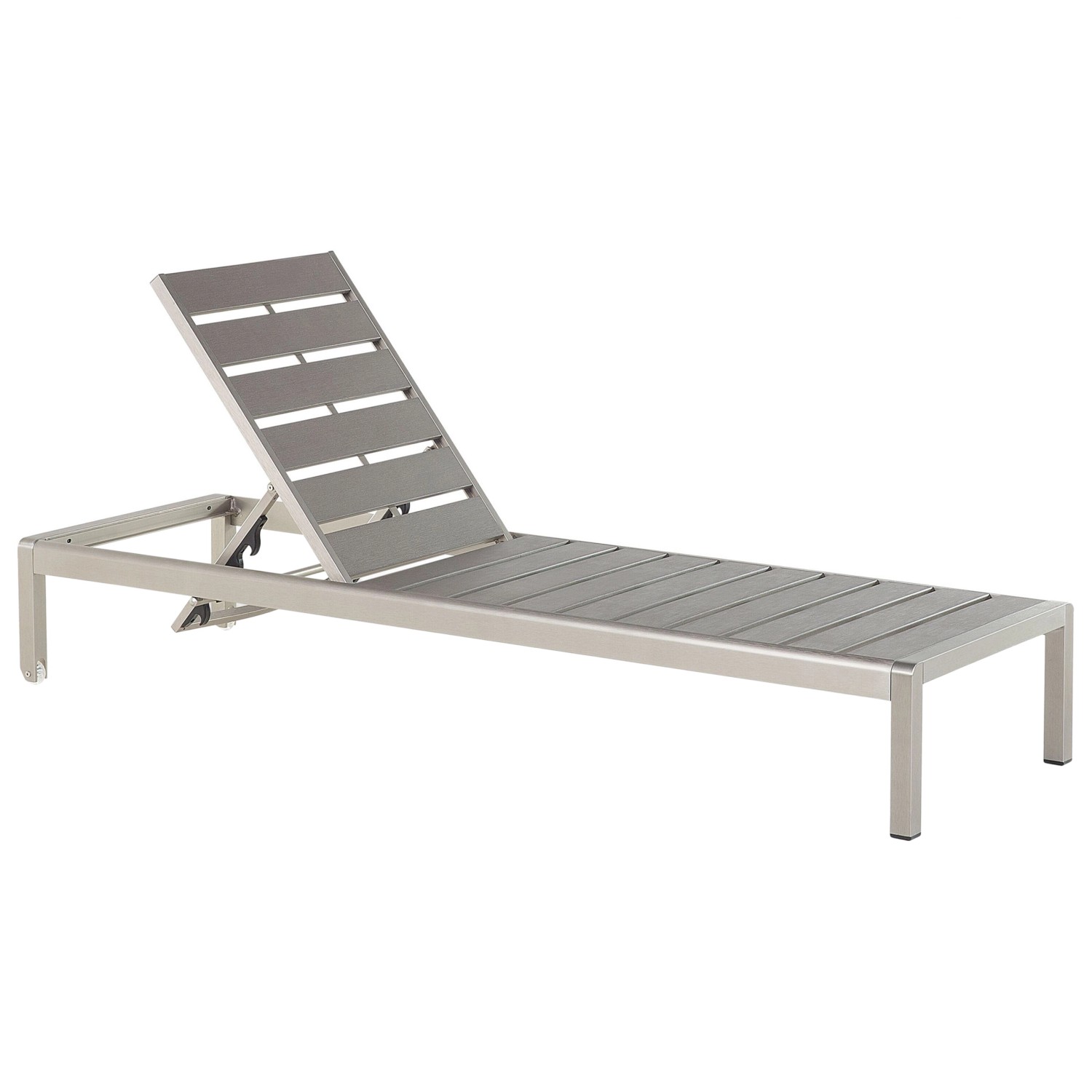Beliani Gartenliege Grau Silber 198x64x93 günstig online kaufen