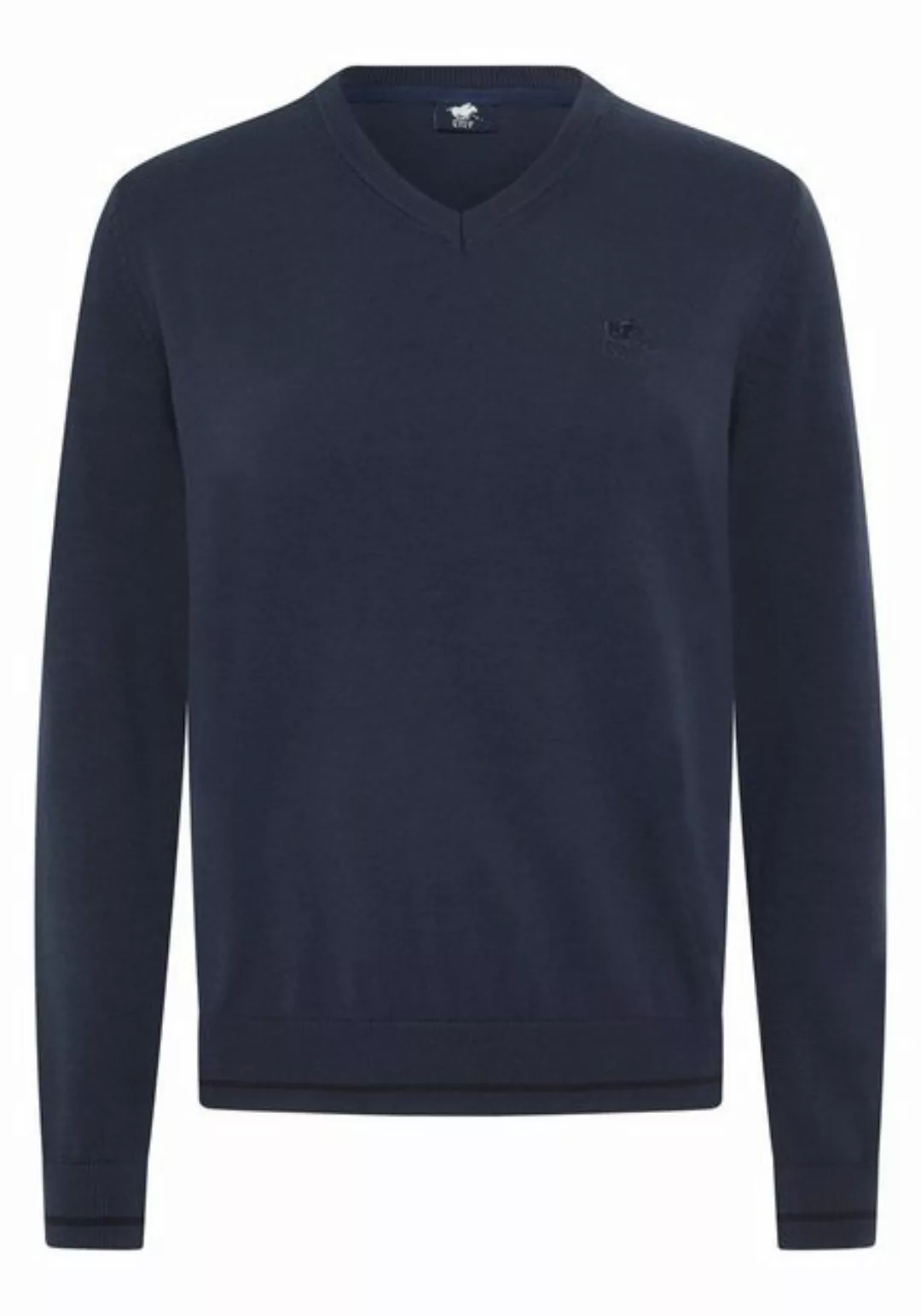 Polo Sylt Strickpullover mit Streifen und Logo-Stickerei günstig online kaufen