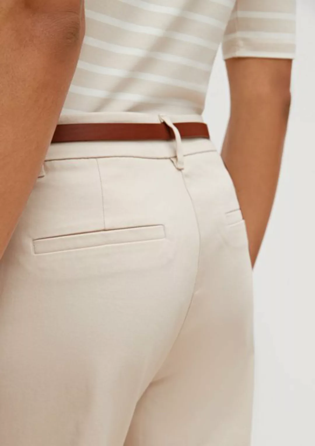 Comma 7/8-Hose Slim: Chino-Hose mit Gürtel günstig online kaufen