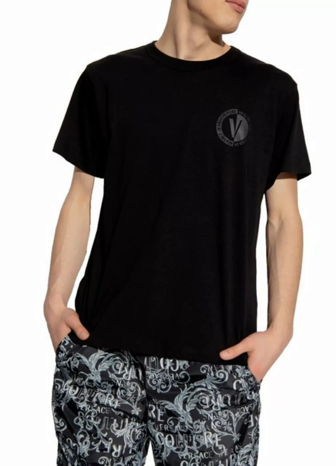 Versace T-Shirt Jeans Couture T-Shirt Retro Vemblem Cotton Shirt Tee Top Sc günstig online kaufen