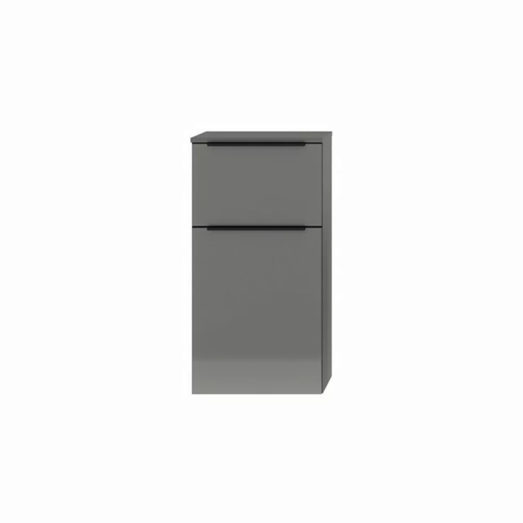 Lomadox Unterschrank PALERMO-136-GREY grau mit schwarzer Griffleiste 45,3/8 günstig online kaufen