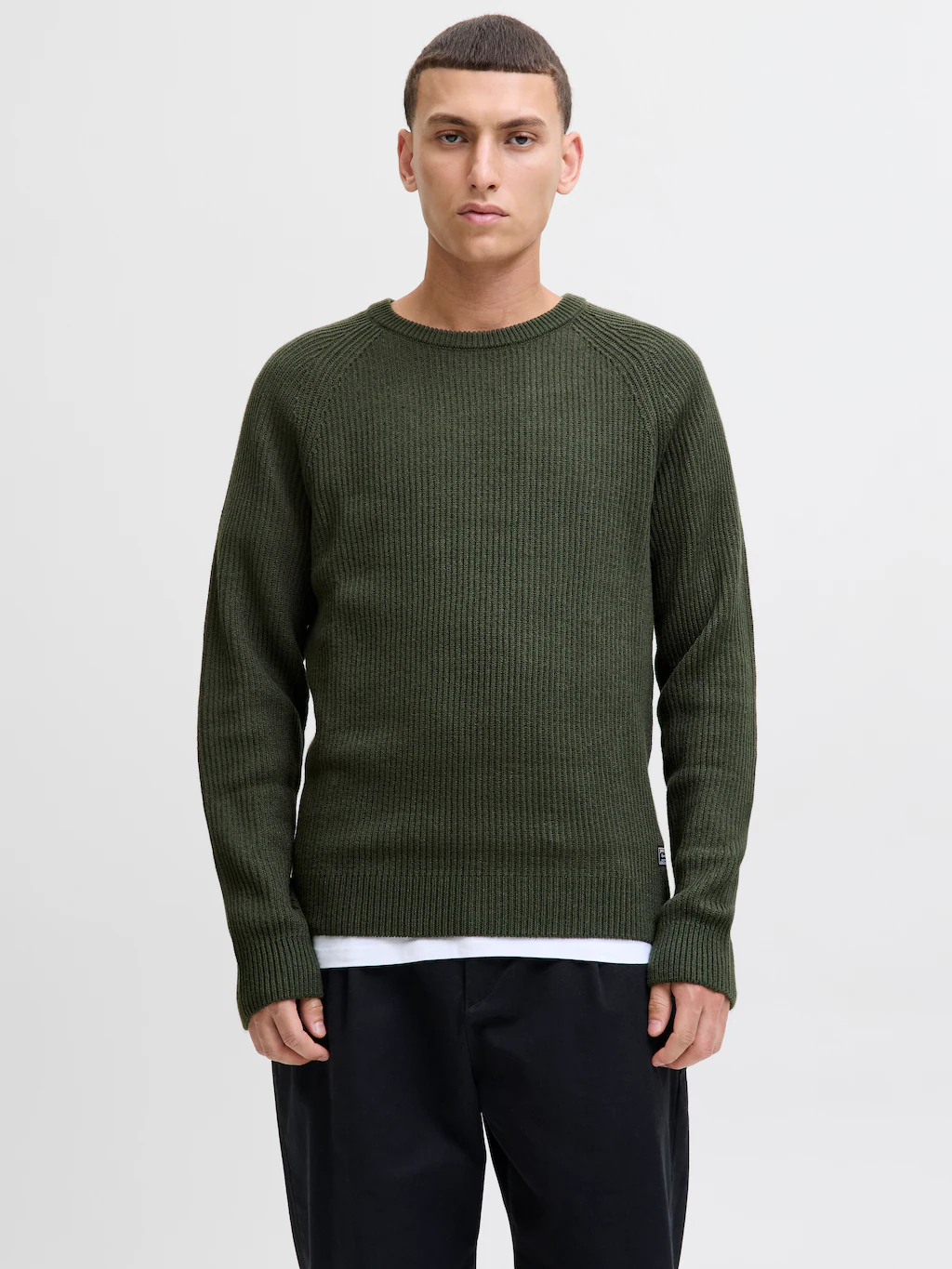 Jack & Jones Rundhalspullover "JJPANNEL KNIT CREW NECK AW25" günstig online kaufen