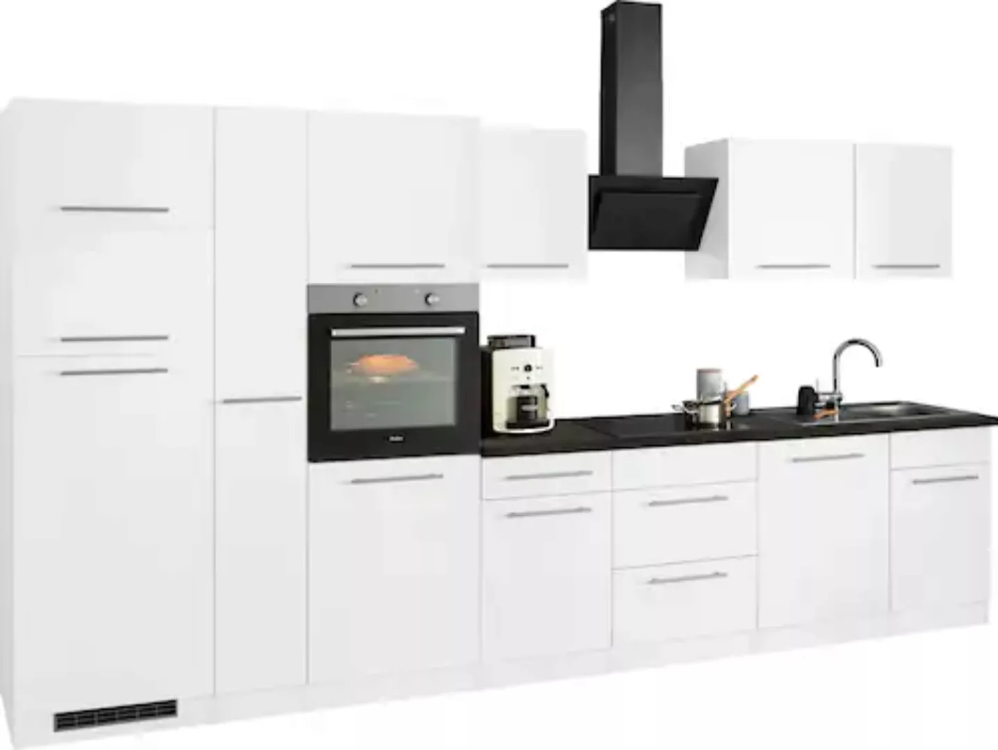 wiho Küchen Küchenzeile »Unna«, mit E-Geräten, Breite 370 cm günstig online kaufen