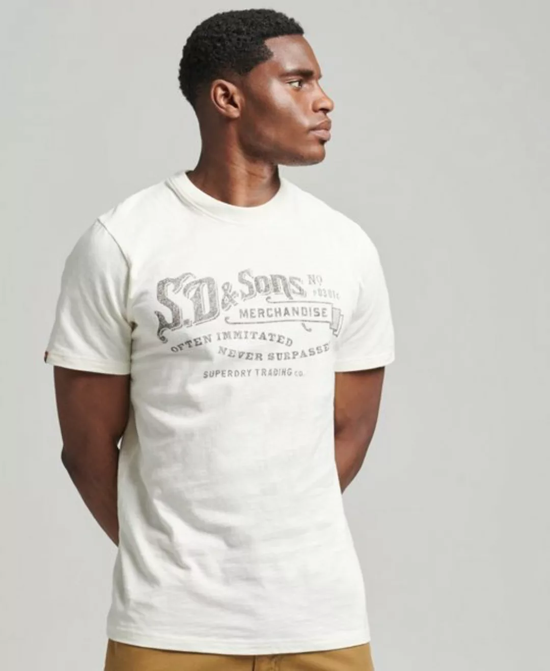 Superdry T-Shirt VINTAGE SCRIPT WORKWEAR TEE Chalk günstig online kaufen