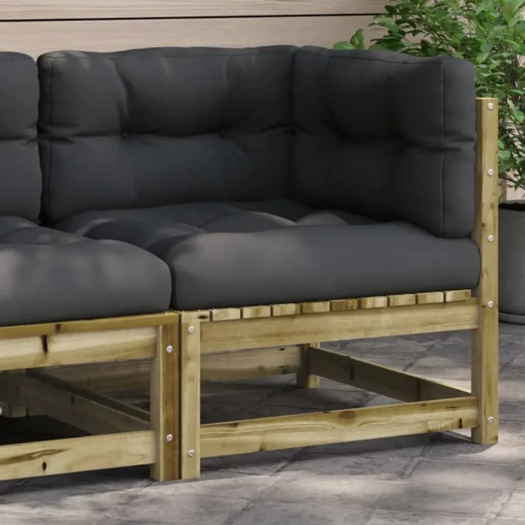 vidaXL Ecksofa Garten-Ecksofa mit Kissen Kiefernholz Imprägniert günstig online kaufen