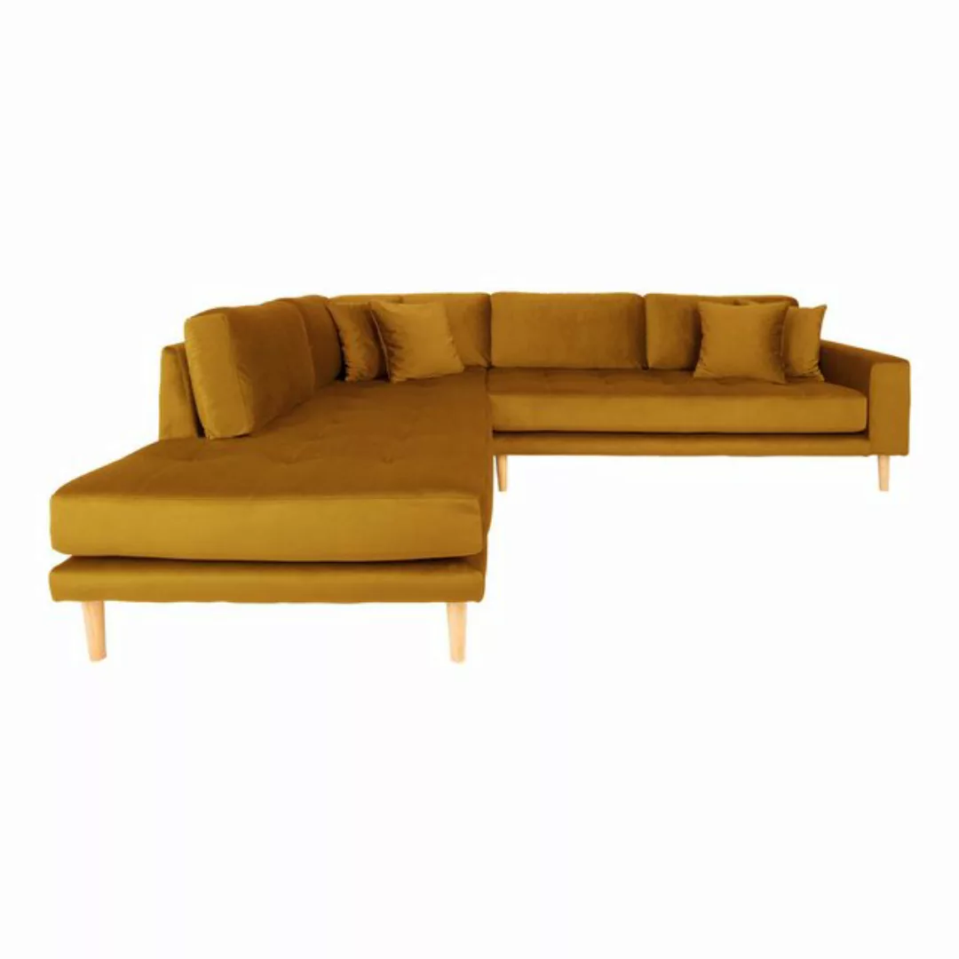 House Nordic Ecksofa in Senfgelb, Velour - 76x220cm (HxT) günstig online kaufen