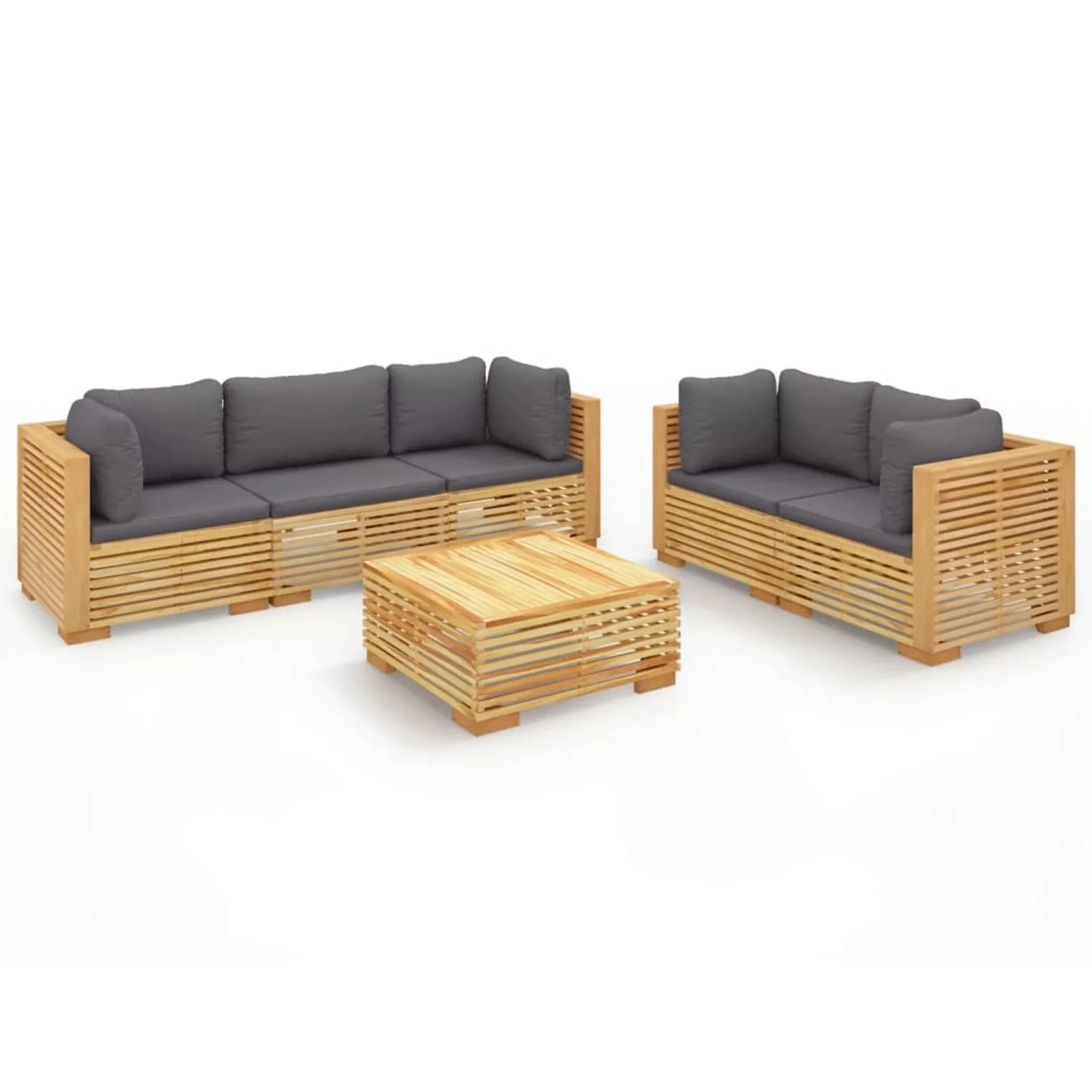 Vidaxl 6-tlg. Garten-lounge-set Mit Kissen Massivholz Teak günstig online kaufen