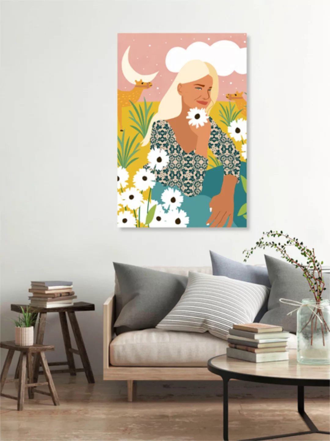 Poster / Leinwandbild - Patience & Humor Are The Two Camels That Can Take Y günstig online kaufen