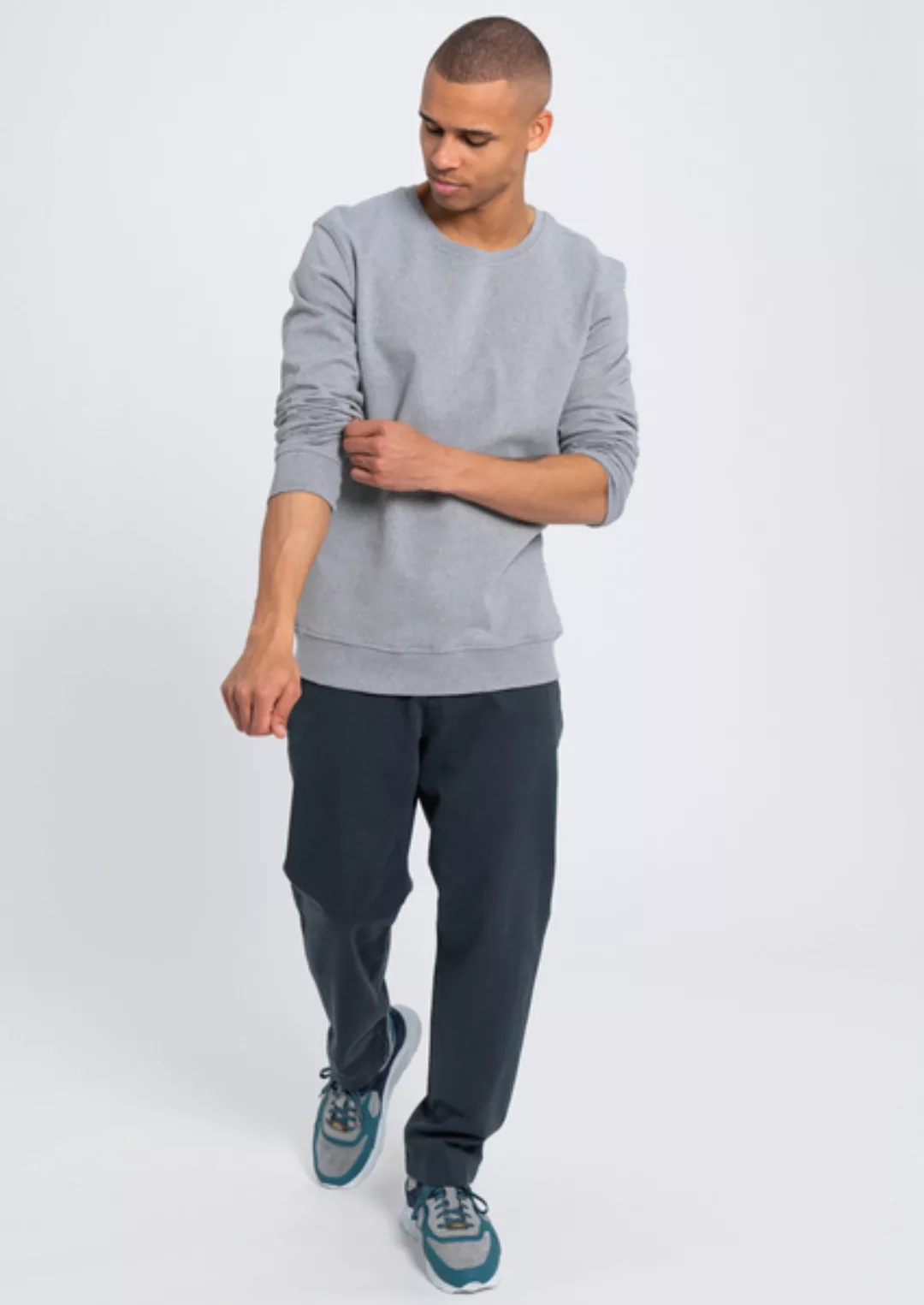 Herren Sweatshirt Aus Baumwolle (Bio) Grau| Men Casual Sweatshirt Nos günstig online kaufen