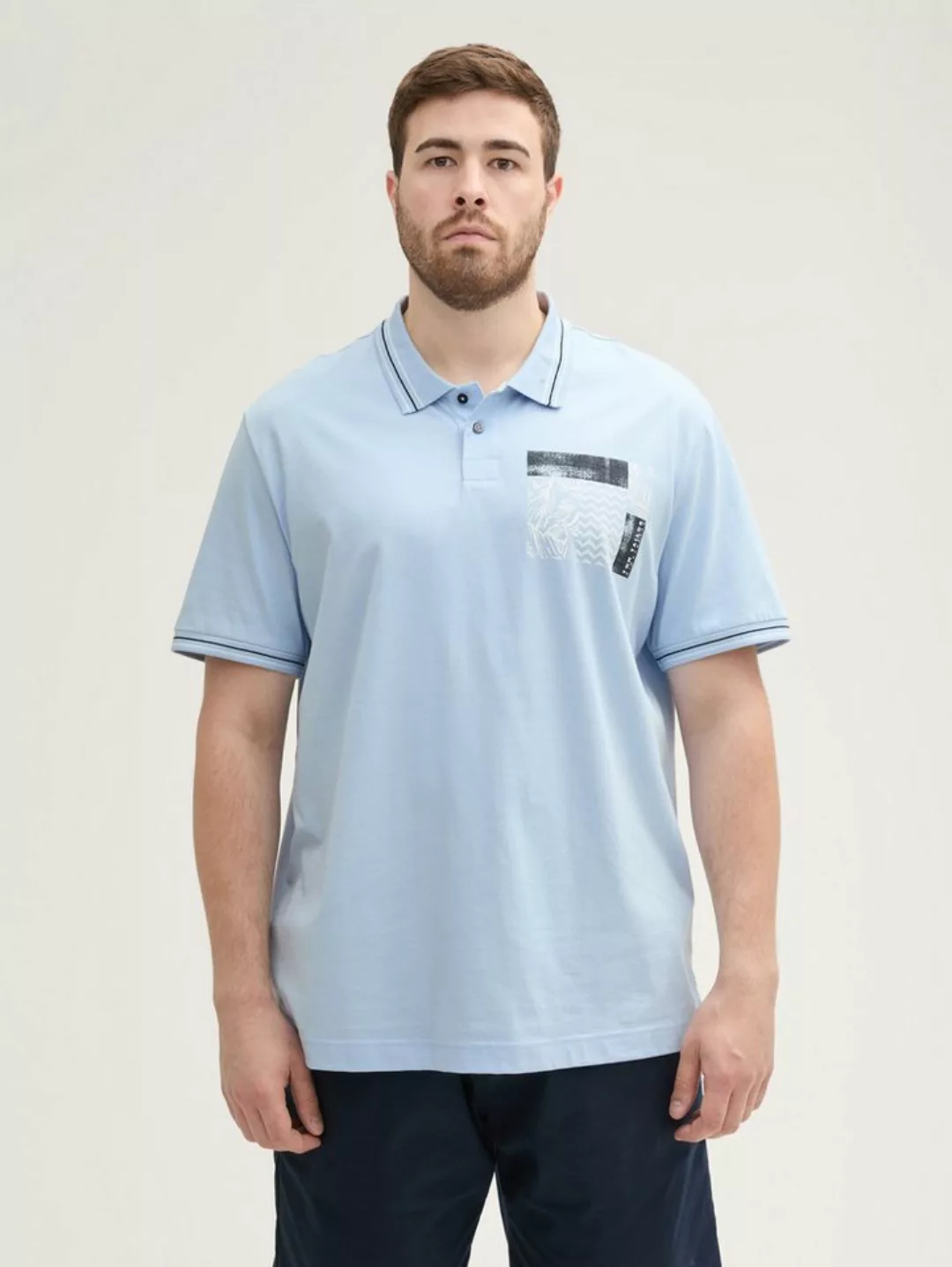 TOM TAILOR PLUS Poloshirt Plus - Poloshirt mit Print günstig online kaufen