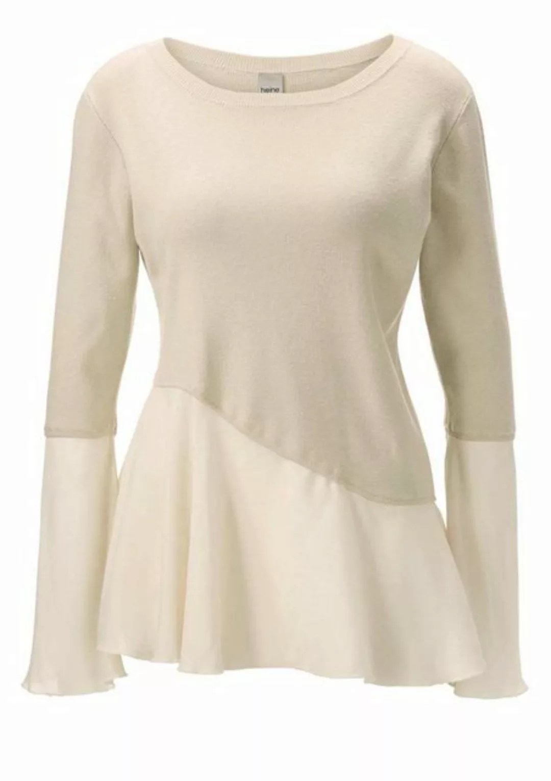 heine Wickelpullover Heine Damen 2-in-1-Pullover, beige günstig online kaufen