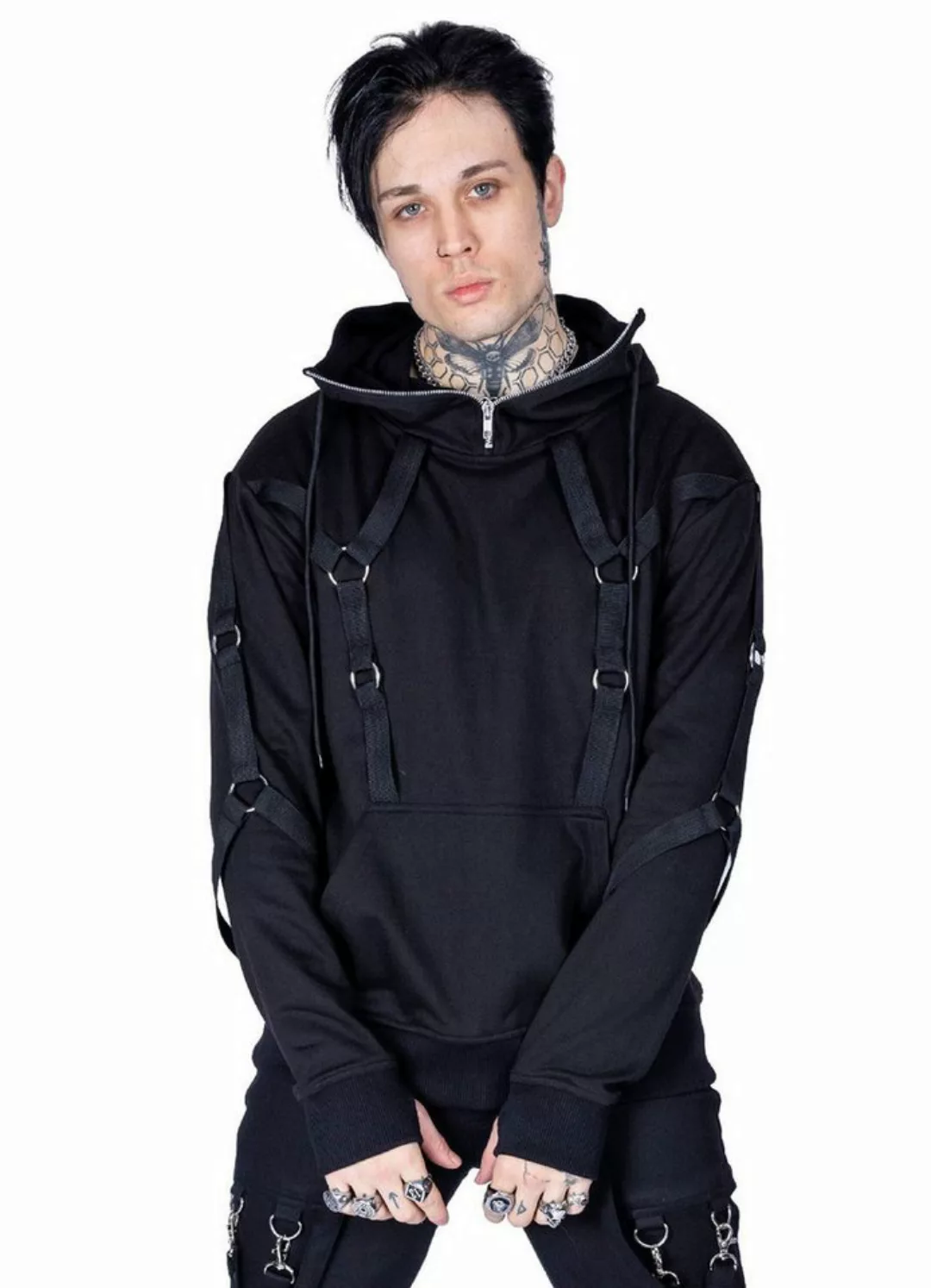 Chemical Black Hoodie Titan Gothic Metal Zips Punk Hoodie Sweatshirt günstig online kaufen