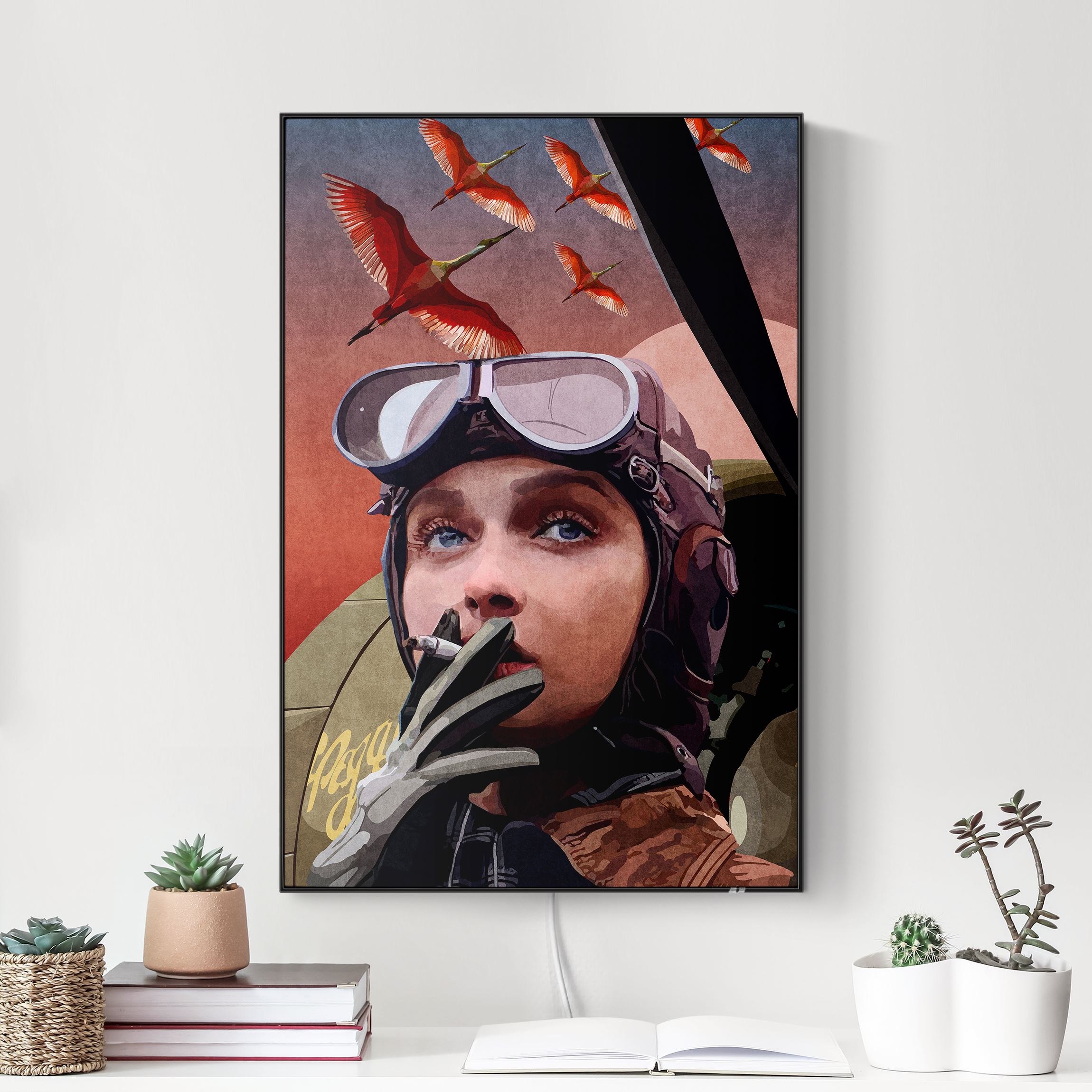 LED-Wechselbild Emel Tunaboylu - Vintage Pilotin günstig online kaufen