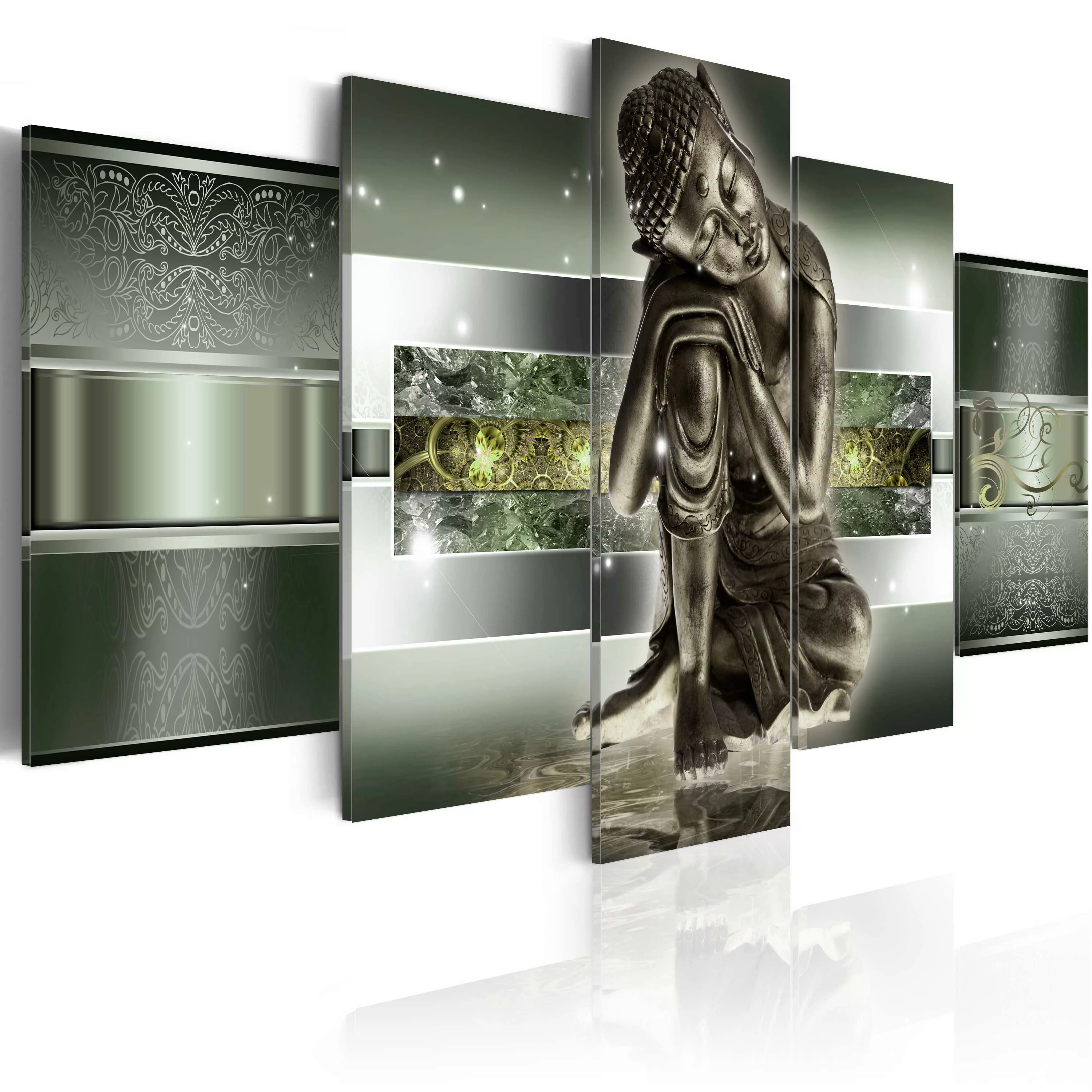 Wandbild - Sleeping Buddha In Greens günstig online kaufen