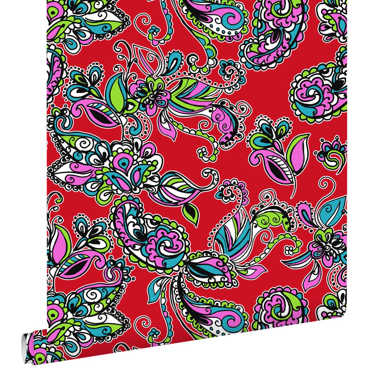 ESTAhome Tapete Funky Blumen und Paisleys Multicolor 53 cm x 10,05 m 136841 günstig online kaufen