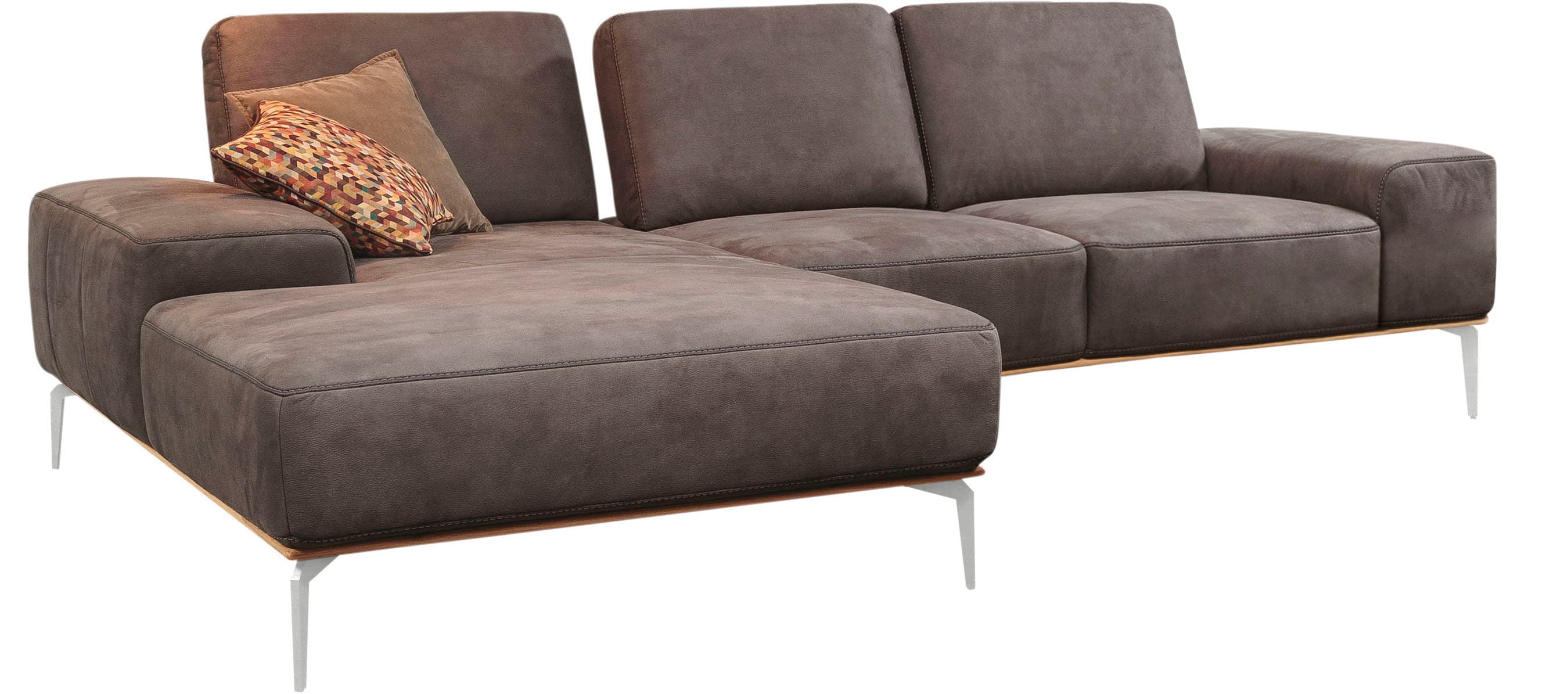 W.SCHILLIG Ecksofa run, mit elegantem Holzsockel, Füße in Chrom glänzend, B günstig online kaufen