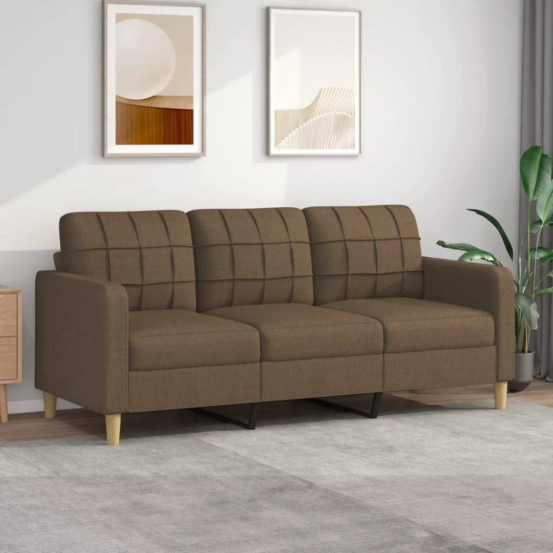 Vidaxl 3-sitzer-sofa Braun 180 Cm Stoff günstig online kaufen