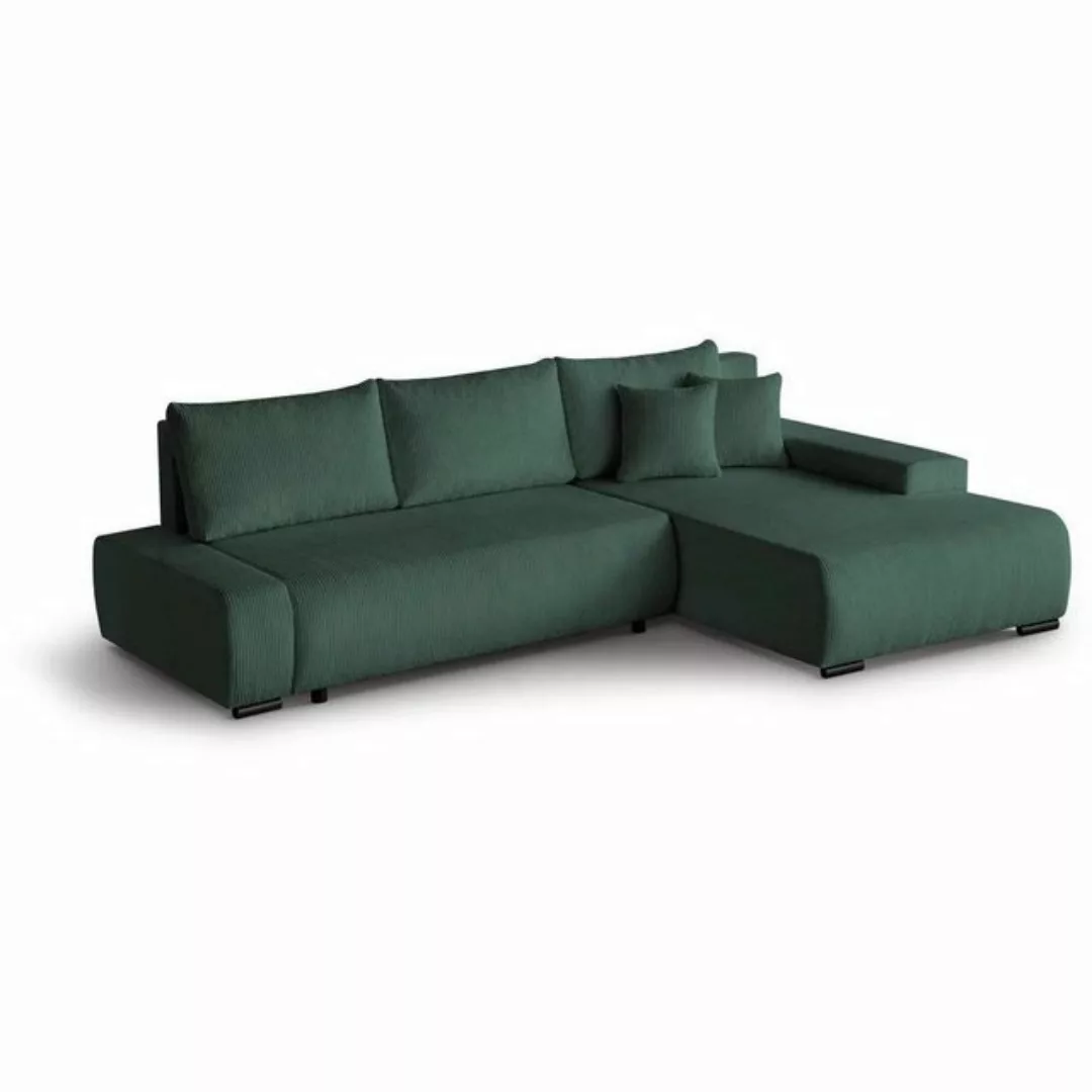 Beautysofa Ecksofa Draco L, mit Schlaffunktion, Bettkasten, Wellenfedern, E günstig online kaufen