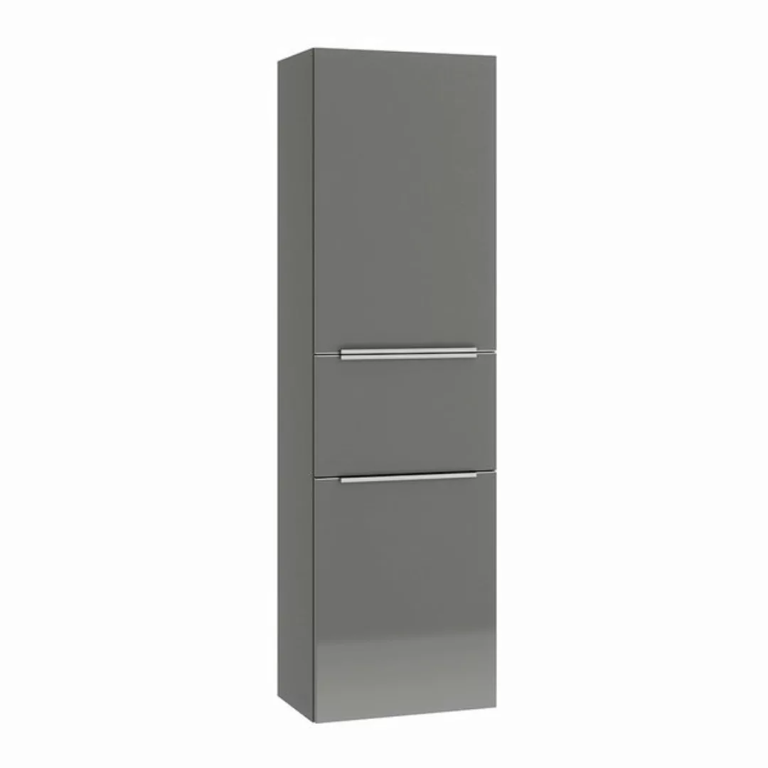 Lomadox Midischrank PALERMO-136-GREY grau mit edelstahlfarbenen Griffen 45/ günstig online kaufen